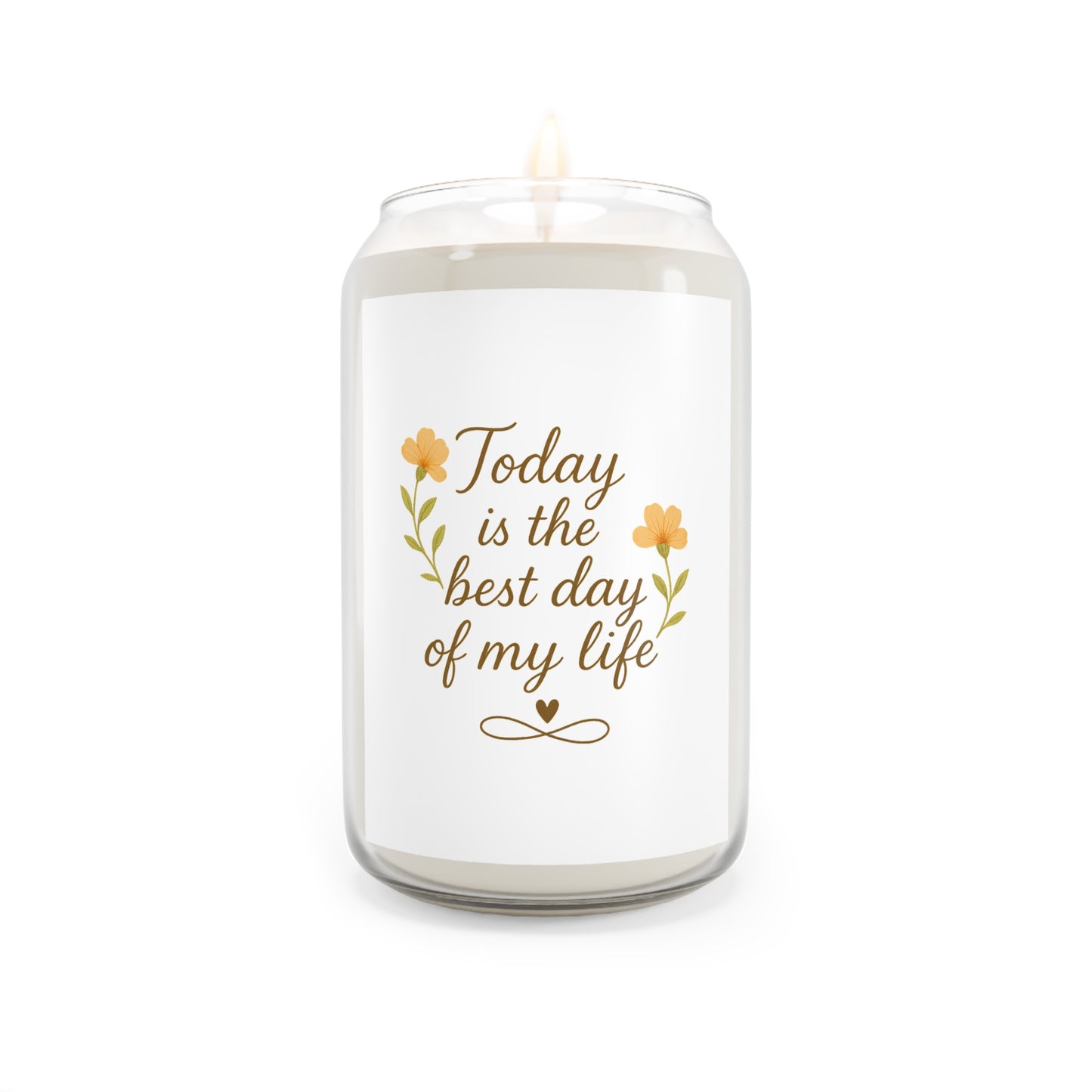 Floral Scented Candle - 'Today is the Best Day of My Life' - Perfect for Celebrations & Relaxation