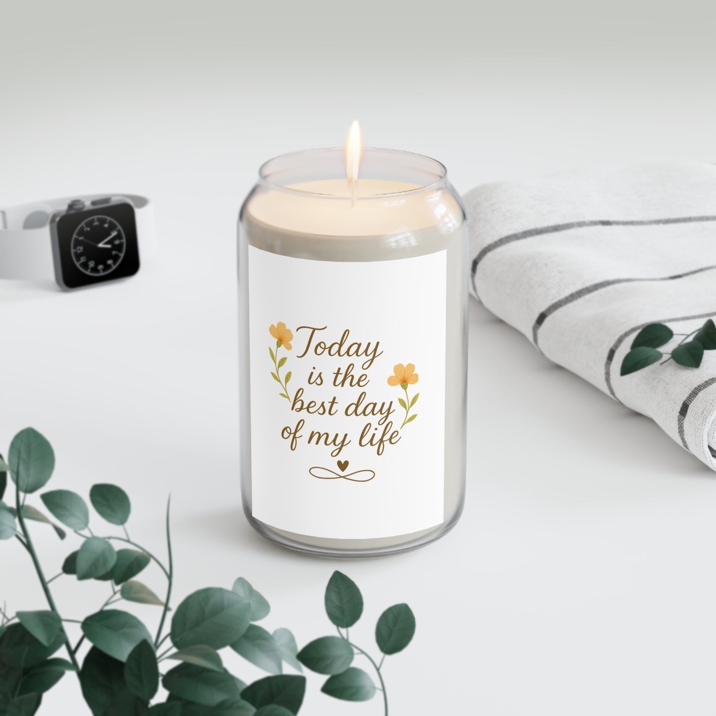 Floral Scented Candle - 'Today is the Best Day of My Life' - Perfect for Celebrations & Relaxation