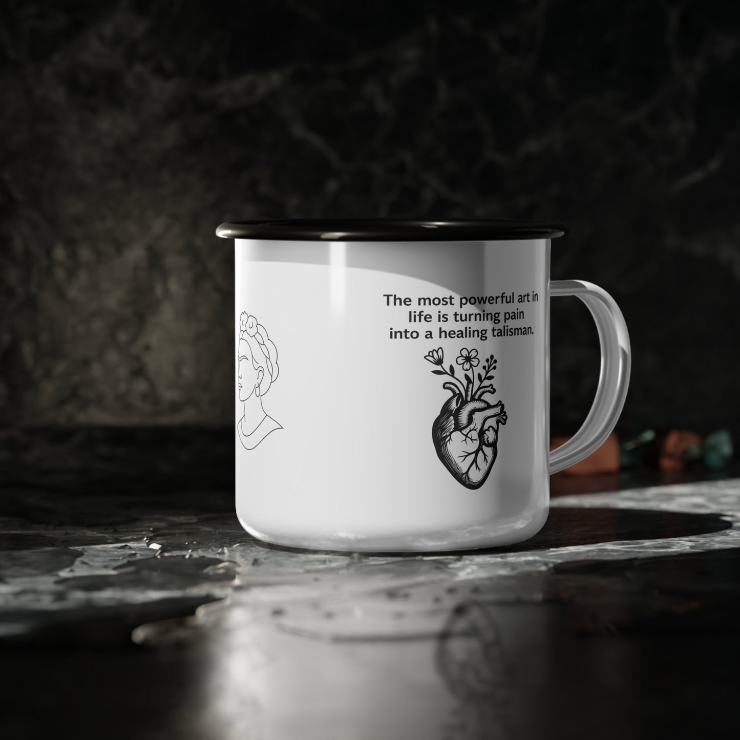 Enamel Camp Cup - Frida Kahlo Quote